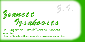 zsanett izsakovits business card